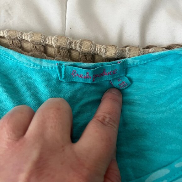 Fresh Produce Size XL Light Blue/Aqua Cotton T-Shirt Dress - Picture 4 of 4